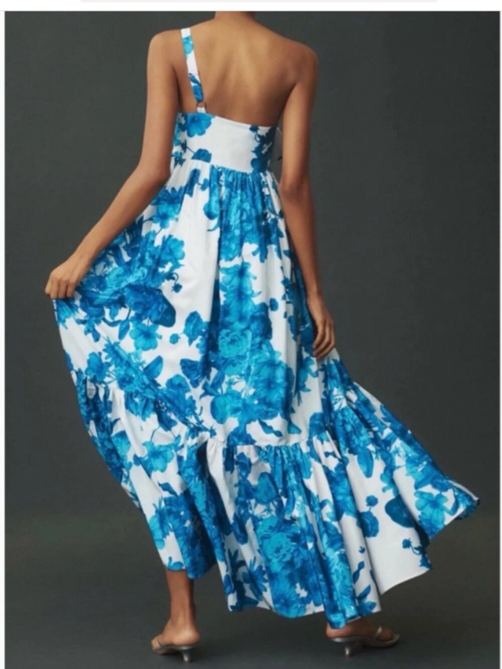 Anthropologie ATSU Blue Floral White Sundress with Bow Detail size XS NWT - Picture 3 of 12